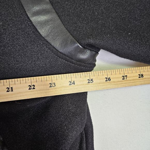 Abercrombie & Fitch Varsity Bomber Jacket Mens XL Wool Feel Relaxed Fit Black - Picture 9 of 10